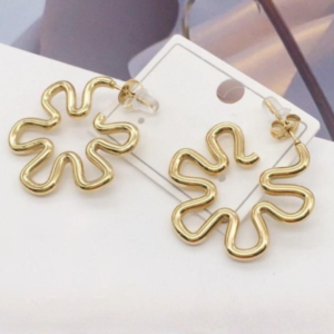 3D Flower Hoop Earring