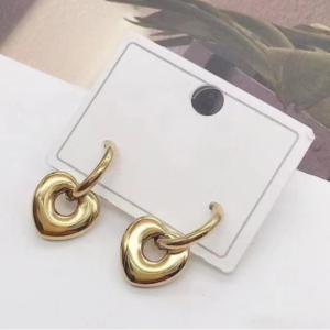Heart Drop Hoop Earring